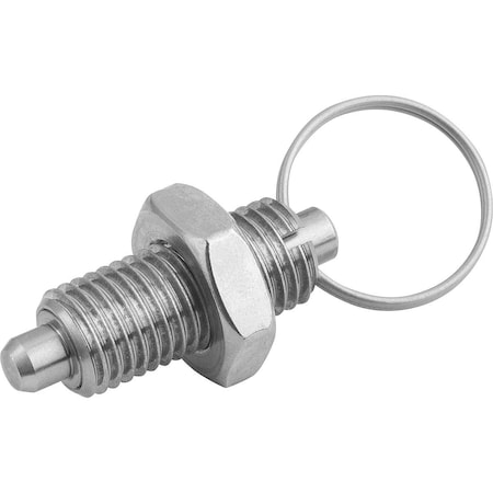 Indexing Plunger Wout Collar Size:4 D1=M20X1,5, D=10, Form:U W Locknut, Stainless Steel Not Hardened